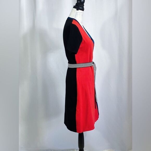 DIANE VON FURSTENBERG Colorblock Wrap Dress size M - Picture 9 of 13